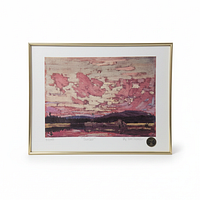 Front view of framed print showing artwork, mat, frame and overall condition