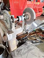 Full view of grinder showing both wheels and mounts