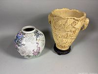 Both vases side by side showing relative sizes and bases