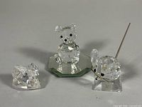 All three Swarovski crystal figurines group view