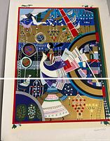 Full view of the unmounted serigraph showing image and margins, signature and edition visible