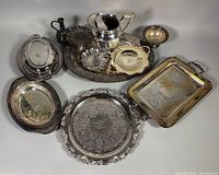 Group shot of all silver plate items