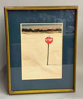 Frontal view of framed watercolour showing full artwork and frame