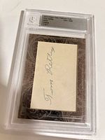 Front of Beckett-slabbed Tom Rettig cut signature card