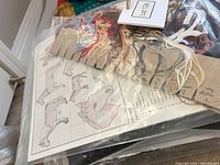 Floss organizer and chart visible inside bag