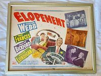 Front view of framed Elopement lobby card poster