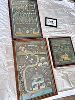 group shot showing four framed samplers