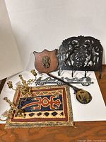 Group shot showing all eight items laying on surface