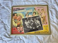 Front view showing entire lobby card with signatures and frame