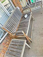 Both glider benches and side table on patio