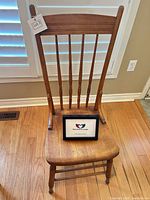 Front view of solid wood spindle-back chair