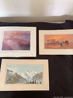 Overview of all three matted artworks