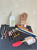 All items grouped on black cloth
