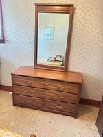 Full view of dresser with mirror attached