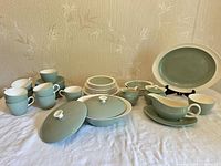 Full set arranged on table showing majority of pieces