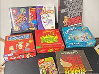 Group shot of all game boxes