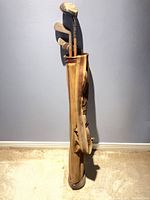 Full view of golf bag with clubs inside