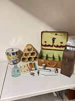 Group shot of all barware items arranged on table