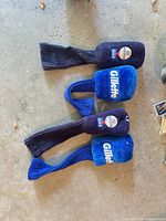 Three blue Gillette plush headcovers