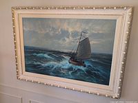 Framed painting on wall
