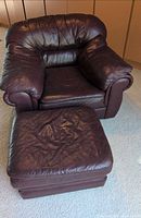 Chair with ottoman, full view