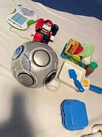 Group shot of all items on bed