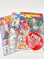 All three comics stacked: X-Force #1 polybag, X-Force #3, X-Men issue