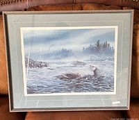 Front view of framed print showing artwork, mats and frame