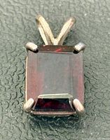 Front view of garnet pendant