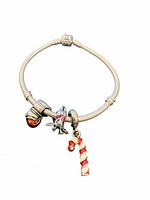 Full view of bracelet with three charms attached