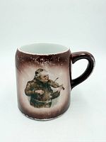 Front view showing violinist transfer and brown glaze