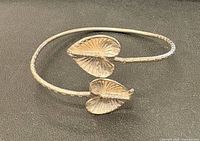 Full view of sterling silver leaf bangle bracelet