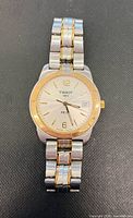Front view showing dial, bezel and bracelet