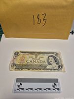 Full view of the banknote with reference scale