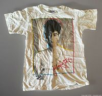 Full front view of T-shirt showing entire graphic and size