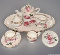 full seven main pieces arranged on serving tray