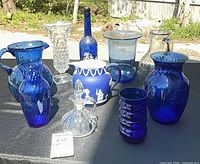 all ten pieces grouped on table