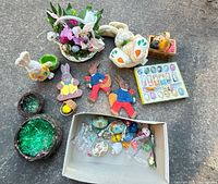 Full group shot of all Easter decor items laid out