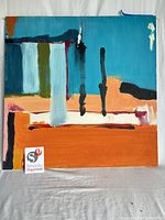 Front view of abstract acrylic painting showing full artwork