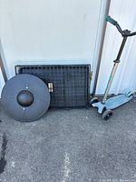All three items together: scooter, folded crate, plastic base