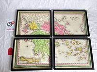 All four framed map prints front view