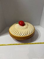 covered casserole showing lid design and knob