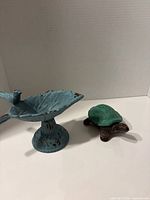 Birdbath and turtle box together