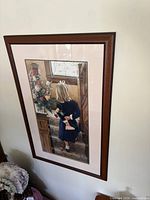 Overall view of framed print on wall