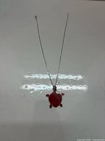Full view of sterling chain and turtle pendant