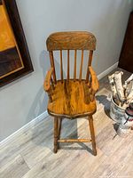 Front view of Windsor spindle-back armchair
