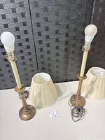Both lamps with cords, bulbs, and separate clip-on shades