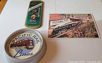 All three items: clock, thermometer, sign displayed on table