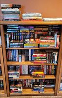 Full view of bookcase packed with books