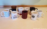 All nine mugs displayed side-by-side